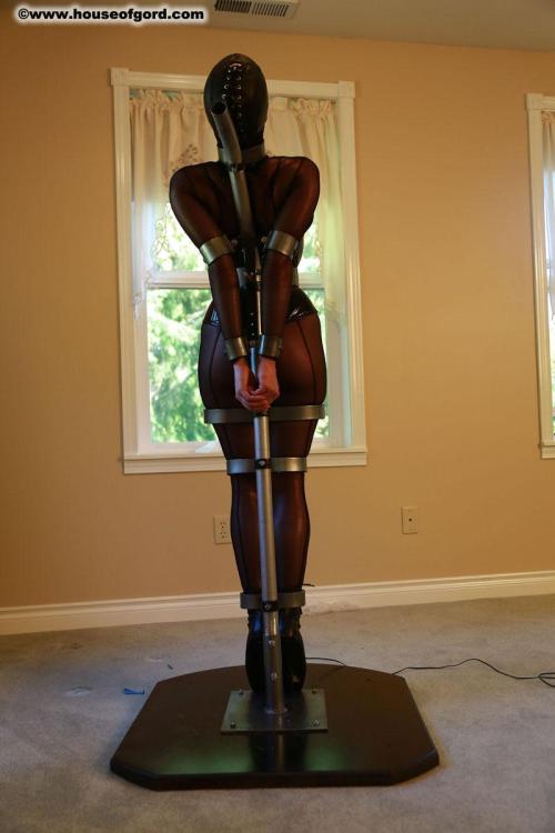 puppygirll:  sensualhumiliation:  absolutely immobilized and helpless  How to store your slave while not in use. 