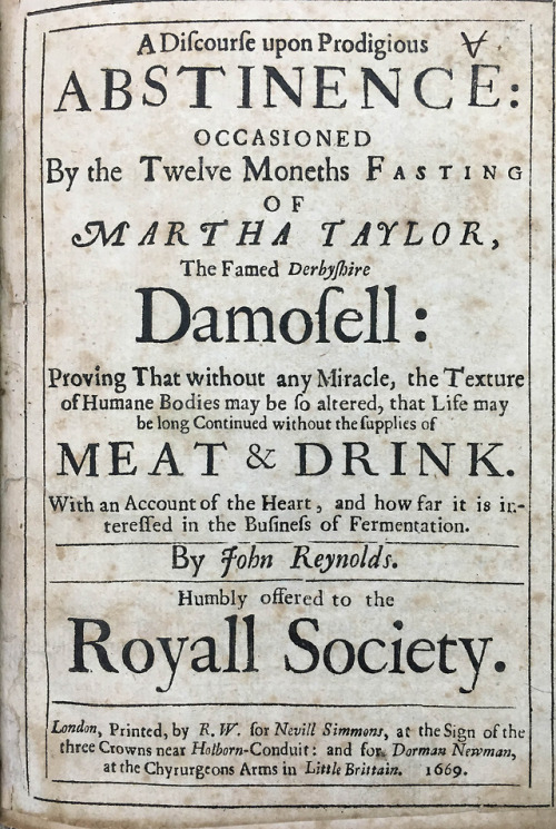 In the 1660s, Martha Taylor claimed to have fasted from food and drink for twelve months. John Reyno