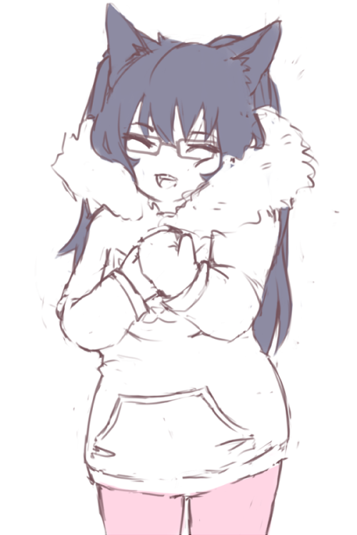 tono-ki:  Sketch commision for Icye   She looks so happy and cozy <3