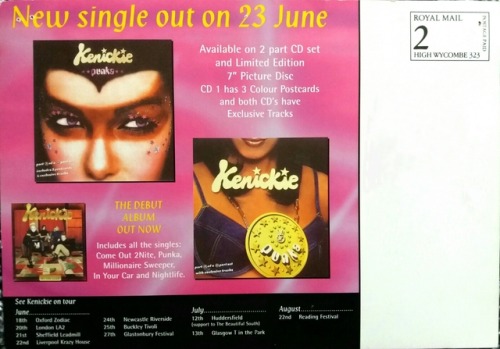 Kenickie ~ Punka (re-issue) ~ promotional postcard ~ 1997