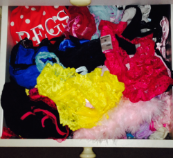 Our favorite panty drawer. You’ve seen most of these on me before! Note our toy bag 😈💋. I love that bags contents!