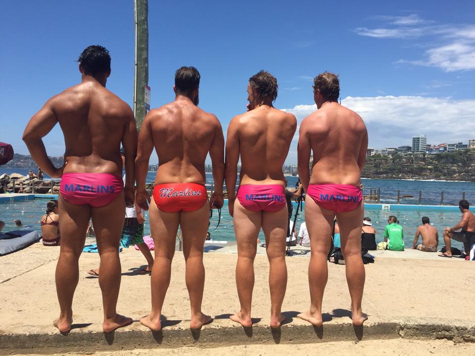 giantsorcowboys:  Sun’s Out, Buns Out!Manly Marlins Smuggle Their Budgies And Get