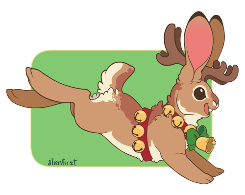 Happy Holidays! There must be reindeer jackalopes, right? I dearly want to do a full set of Santa&am