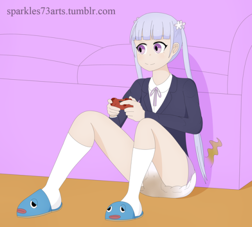 sparkles73arts: Another New Game! girl. This time Aoba, testing part of the new game. Open for Commi