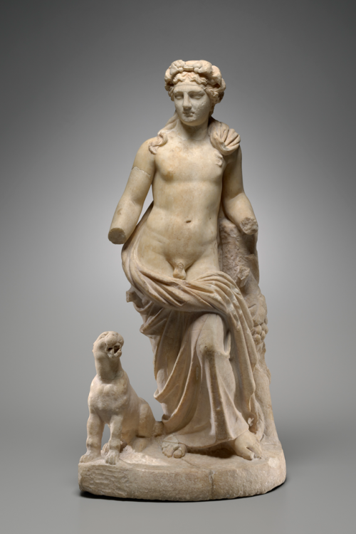 greekromangods: Dionysos with a pantherHellenistic or Early Roman, ca. 150 BC–AD 100Graeco-Rom