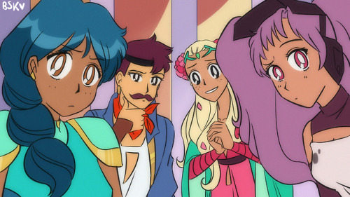 blueskittles-art:Spop but it’s in 80s anime style