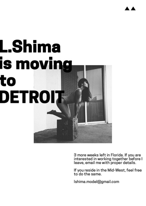 lshima:  Hey everyone! I officially will be moving to Detroit, MI in the beginning of the New Year (Jan 5th)!This means, I will no longer be a Floridian. To all of the photographers and creative professionals in Florida, this may be your last chance to