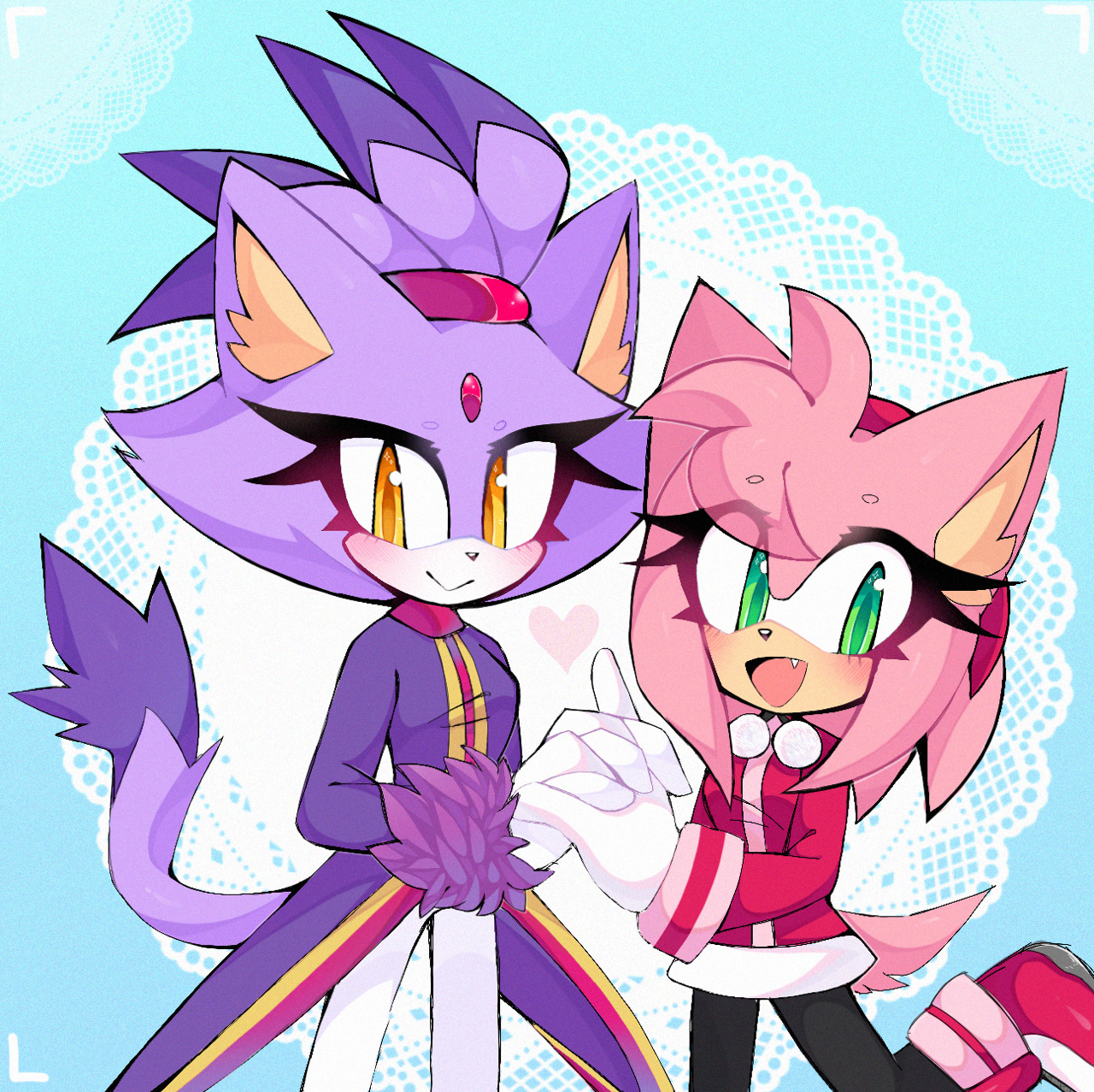 minxinq:  i drew one of my fav blaze/amy pics in my style!! 