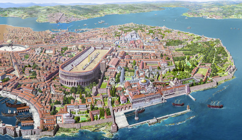 graceandcompany: ♥LIKE : Bird’s eye view of Constantinople  via www.antoine-h