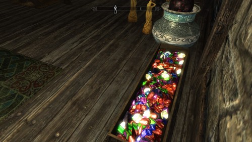 neonir:  Things I should be proud of: Good health, good relationships, academic progress. Things I am proud of: My collection of hundreds of precious often flawless gems which I have hurled into a trough in the house in windhelm on Skyrim. 