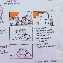 hannakdraws:exploration sketches and baby thumbnails for AT: Distant Lands - BMOI tend to make tiny little thumbnails just to get my thoughts out, before drawing them into a storyboard panel. It might not be the most effective way to do it, but it’s