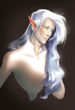 sketcholivia:  Here’s a big D&amp;D art dump.  I have a lot of D&amp;D stuff, so I’m going to try and post it in clumps once a month or so cause I draw just way too much of it.Aelen is a character I made for an evil game.  I repainted his portrait