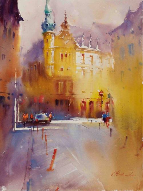 culturenlifestyle: Expressive Cityscape Watercolor Paintings by Viktoria Prischedko German artist Vi