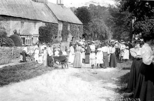 Whichford Club (1910s, Warwickshire):Women and children.  This photo may have been taken in Ascott.W