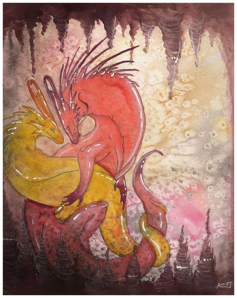 cherry-so-sweet:  Lover’s Cavern Watercolour and acrylic 