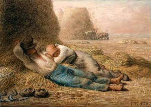 A siesta (1866) by Jean Francois Millet (France, 1814-1875). “There is a time for many words, and th