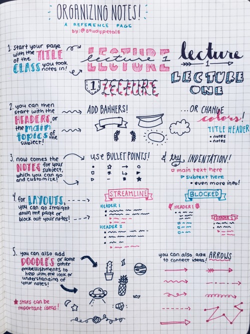 studypetals:3.20.16+5:20pm // 20/100 days of productivity // i wanted to show how i organized my not