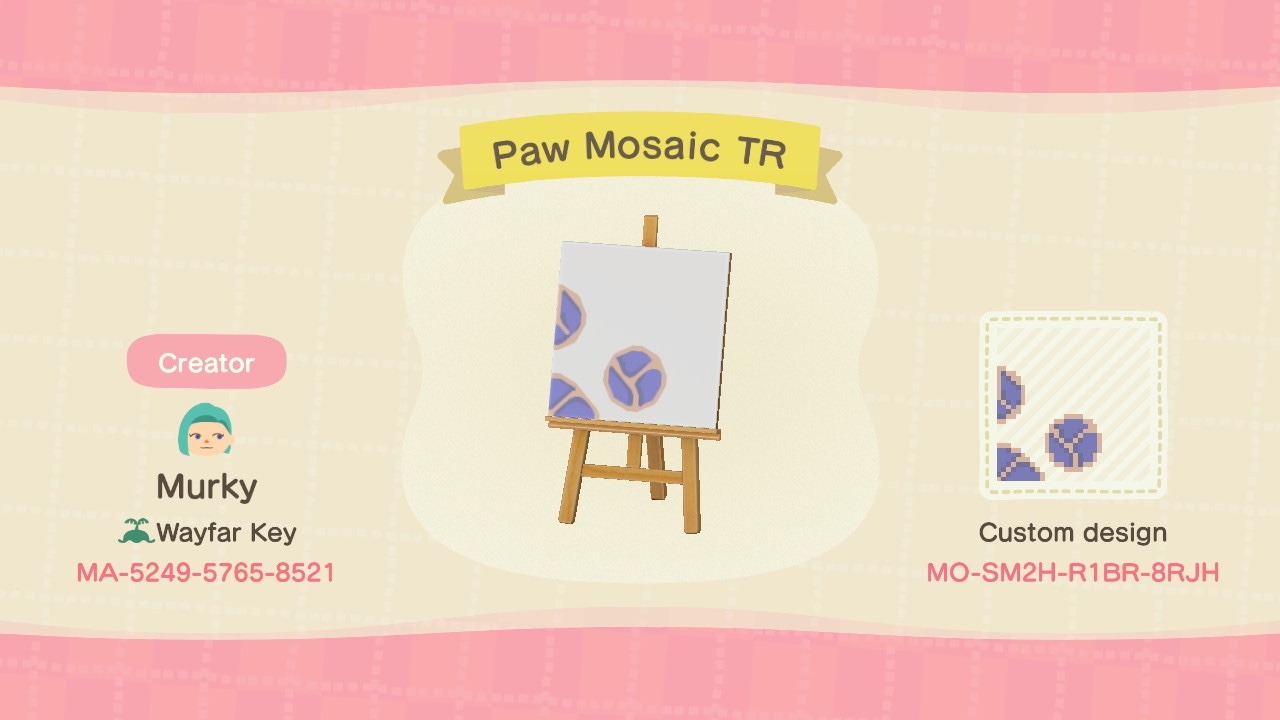 silver-tongues-blog:island-musings:Codes for my moon and paw print mosaics that were