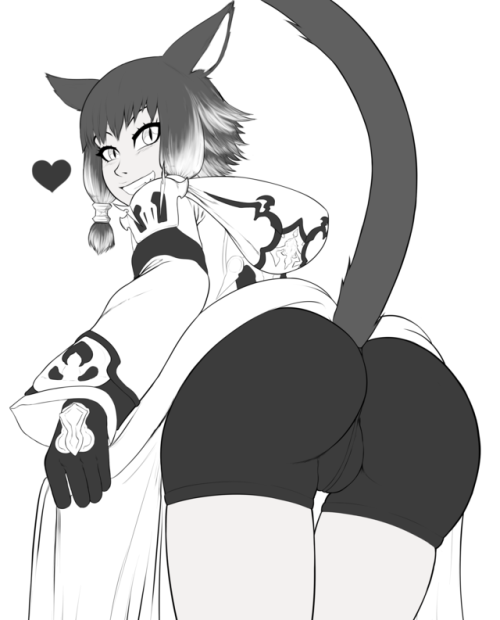 Sex Commissioned pic, a miqo’te character showing pictures