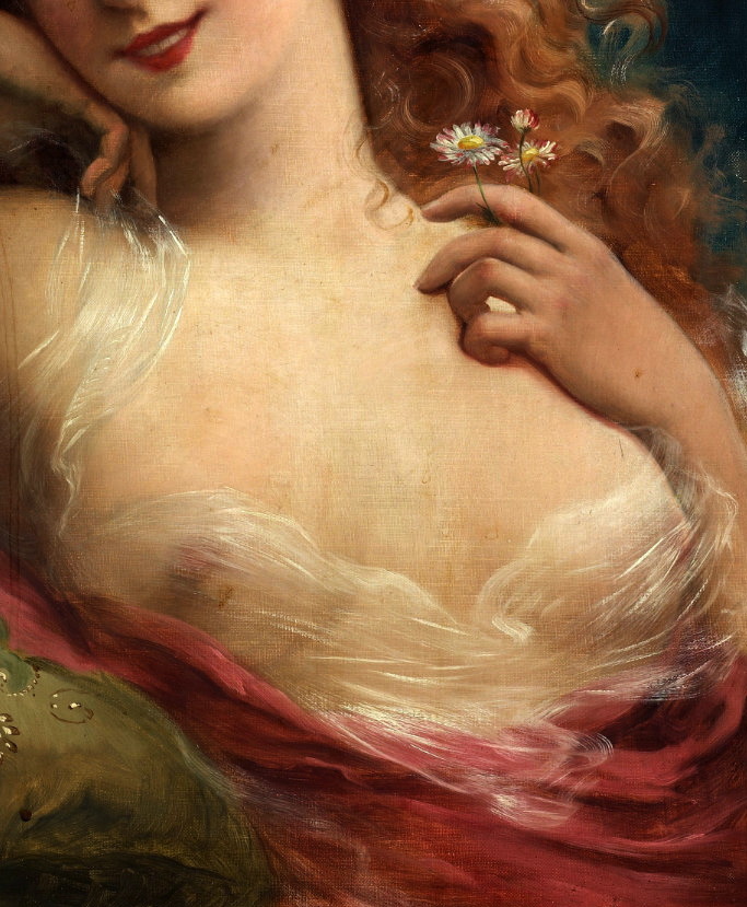 the-garden-of-delights:  &ldquo;Young Woman with Daisies&rdquo; (detail)