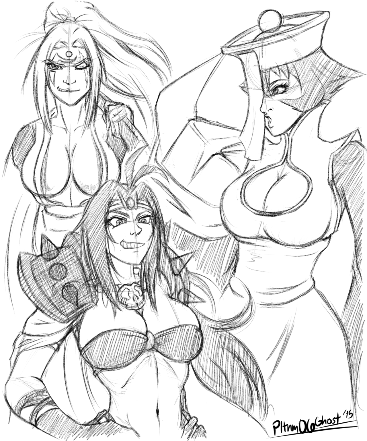 pltnm06ghost:  It’s been a while since I’ve drawn these awesome ladies.It’s