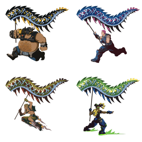 aku-no-homu: Overwatch Year of the Rooster “Dragon Dance” sprays as transparent PNGs in original qua