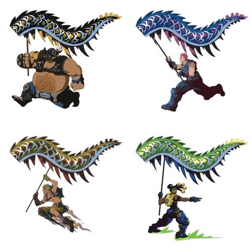 aku-no-homu: Overwatch Year of the Rooster “Dragon Dance” sprays as transparent PNG