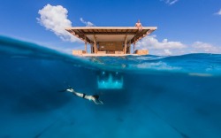 ryanpanos:  Floating Hotel with an Underwater Room | Mikael Genberg | Via The Manta Resort is a beautiful, multi-room hotel that sits on the Indian Ocean island of Pemba. The spectacular getaway offers not only a place to rest your head for the night,