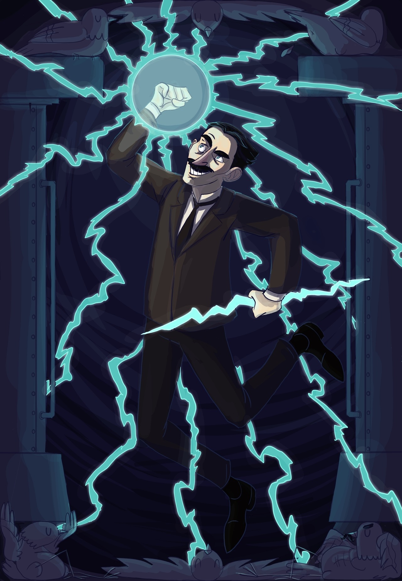 Nikola Tesla, from the cartoon Super Science... - Delia Krohmer