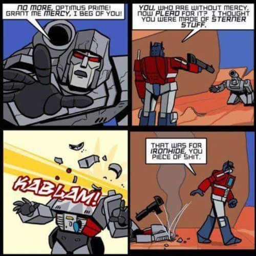 What should’ve happened in Transformers: The Movie.  #optimusprime #megatron #transformersthemovie