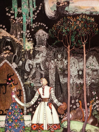 figuresinthevoid:The East of the Sun and West of the MoonKay Nielsen (1886-1957), Danish illustrator.   This artist is known to have been hired in 1939 by Disney, in order to carry out studies as part of the future film projects of the firm, and will