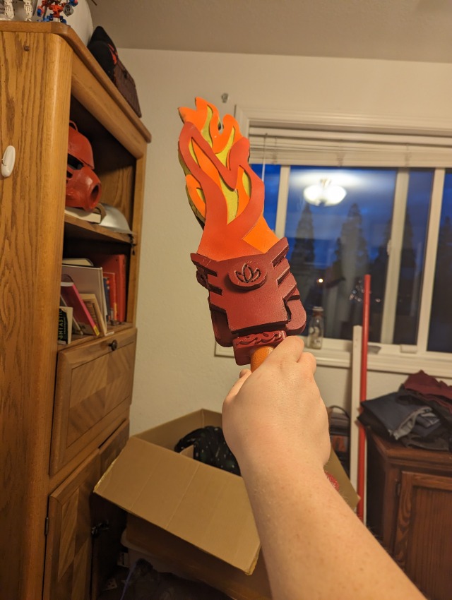 I don't know if I've posted this yet! this is the Fire Sword I made for Halloween
I really love how it turned out, the 