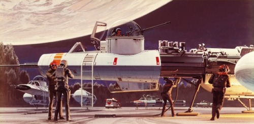 talesfromweirdland:Ralph McQuarrie’s art for Yavin 4. Star Wars (1977).(Image 2 I believe is concept