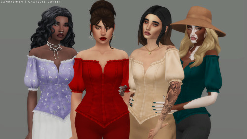 candysims4:CHARLOTE CORSET A romantic and very cute corset with a new and more complete color palett