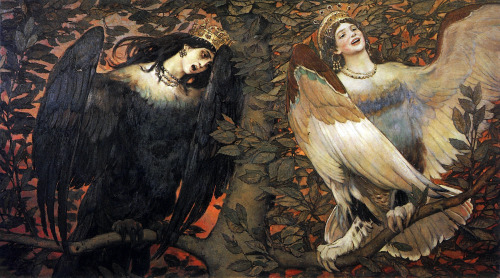 aqua-regia009: Sirin and AlkonostThe Birds of Joy and Sorrow, 1896.By Viktor Vasnetsov (1848-1926)