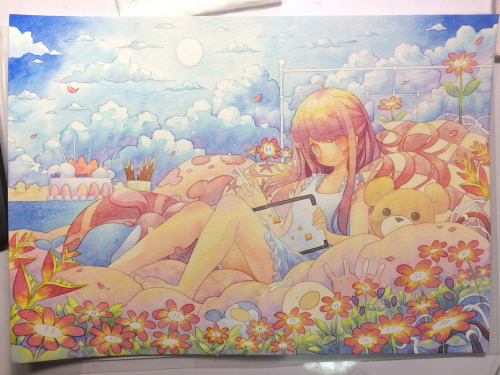 fandom-artworks: emperpep:    Shelter fanart watercolor commission for kawaiipony2.deviantart.com   artists watercolor and colored pencil on 300g montval paper.  emperpep 
