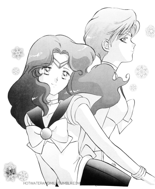 hotwaterandmilk:Sailors Uranus and Neptune as illustrated by original Sailor Moon animation cha