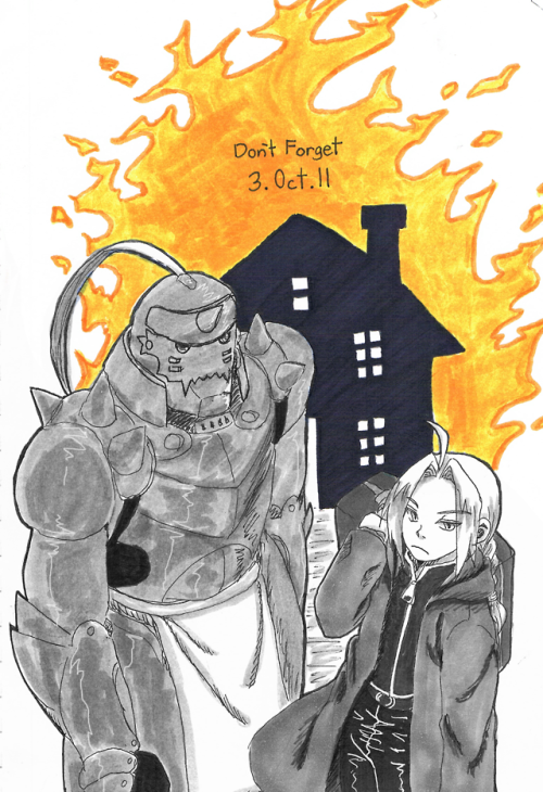 xing-side:I apparently start Inktober on FMA day follows @edcanons FMA inktober list prompt