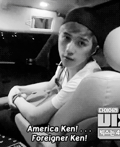  when ken speaks in english.       
