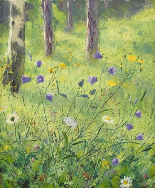 huariqueje:Meadow Flowers   -  Olle Hjortzberg,  1945Swedish  1872-1959Oil on panel, 73 x 60 cm.