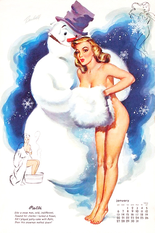 Bill Randall / calendar illustration, January 1952.