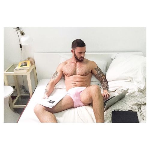 beardburnme:  “Studying fiction… with my undies @m8mate ( #underwear form #ukraine #handmade ) ” #pink #white “ you can order m8mate.com” by @____eam____ on Instagram http://ift.tt/1VfBcmv