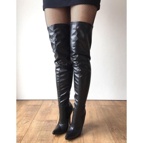 RTBU CIA 12cm Stiletto Heel Pole Dance Knee/Thigh/Crotch Boot Black Matte. WHERE TO BUY: https://www