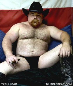 txartistbear:  ossito45:  bigthickguys:  Ass kicking motherfucking leather ginger cowboy  Super wooff  this is my kind of daddy