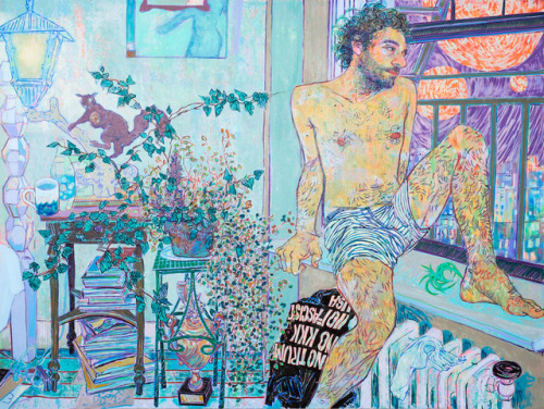 mrhoneybunny:Hope Gangloff“Last Fourth”2017, acrylic and cut paper on canvas, 72″ x 96″