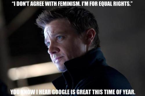 angryfeministlucifer: hawkass-and-stark: Decent Human Hawkeye You go, Hawkeye.