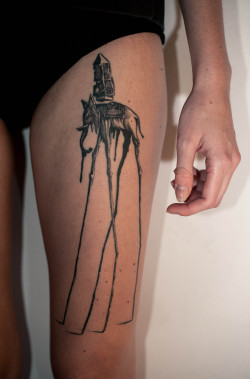 Fuckyeahtattoos:  Dali’s Elephant Done By David From Kamnik, Slovenia  &Amp;Ldquo;The