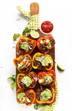 vegan-yums:  Spanish Quinoa Stuffed Peppers / Recipe