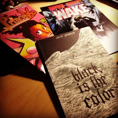 Comics acquired at @StMarksComicsNY -PrinceLess, The Wake, black is the color. #comics #graphicnovel