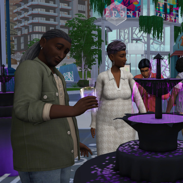 Family outing at the Humor & Hijinks Festival #a-queue-ini#black simmer#black simblr #sims of color #ts4 gameplay#nsb2#gen morganite